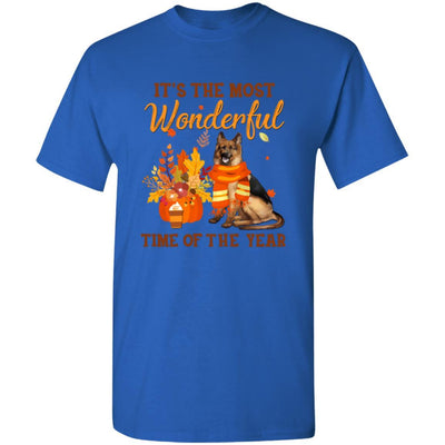 German Shepherd Autumn It's The Most Wonderful Time Of The Year-T-Shirt & Hoodie-Classic T-Shirt-Royal