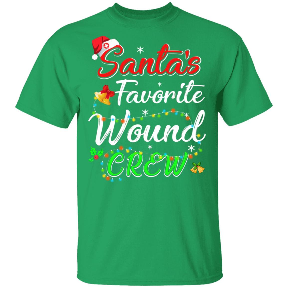 Santa's Favorite Wound Crew Christmas Funny Nurse Crew Gift-T-Shirt & Sweatshirt-Classic T-Shirt-Irish Green