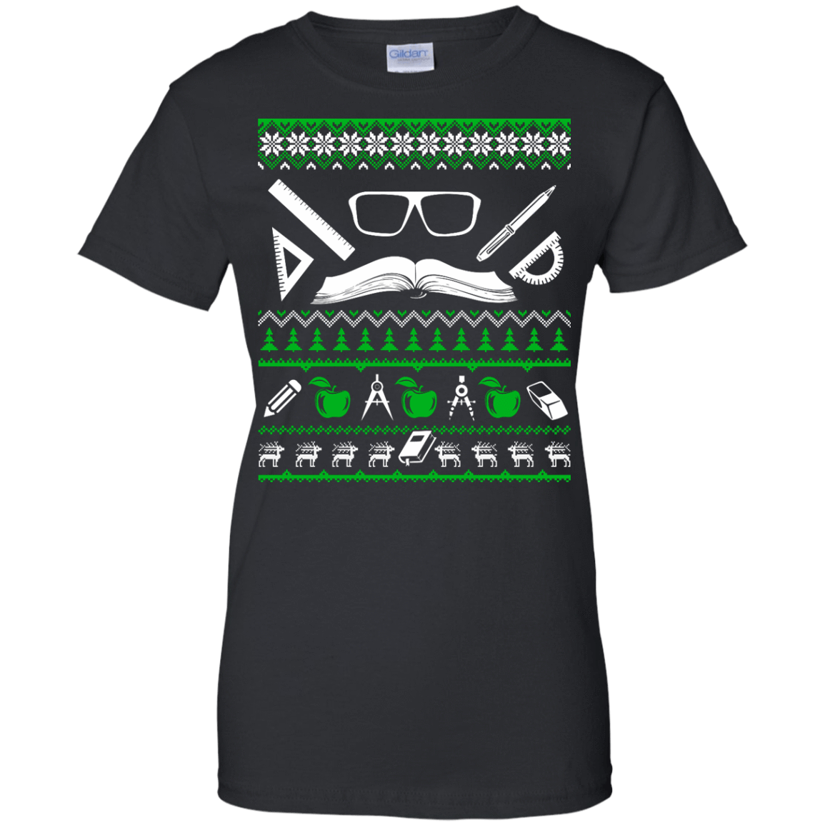 Teacher Christmas Sweater-T-Shirt & Hoodie-Women's T-Shirt-Black
