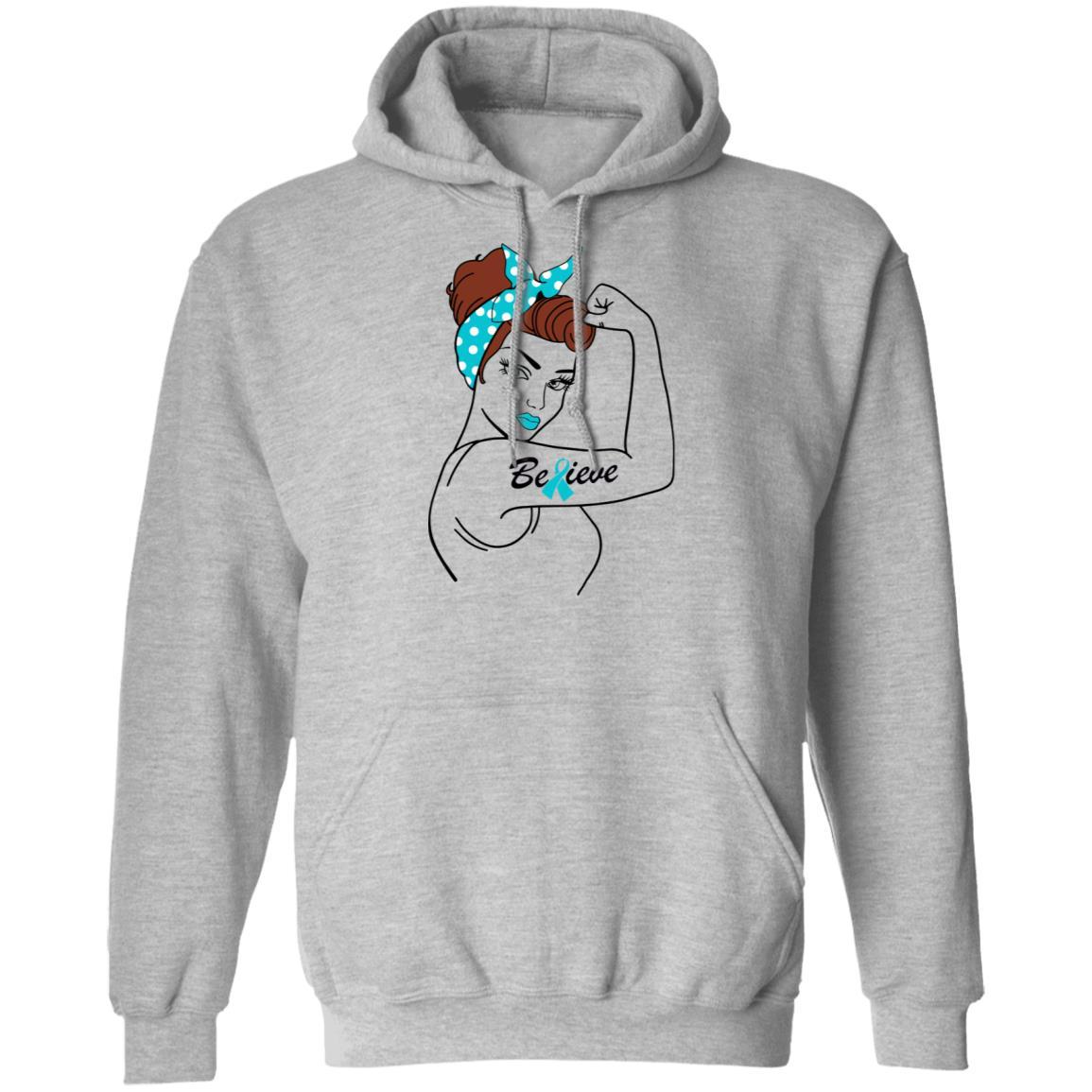 Support Dysautonomia Awareness Warrior Believe-T-Shirt & Hoodie-Pullover Hoodie-Sport Grey