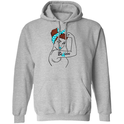 Support Dysautonomia Awareness Warrior Believe-T-Shirt & Hoodie-Pullover Hoodie-Sport Grey
