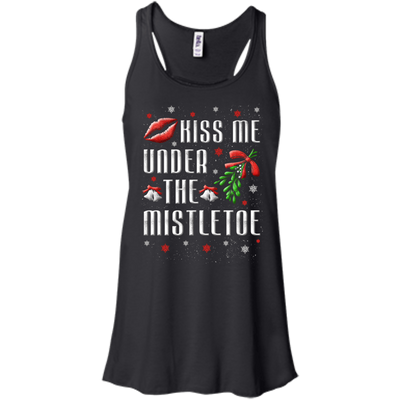 Kiss Me Under The Mistletoe-T-Shirt & Hoodie-Women's Flowy Racerback Tank-Black