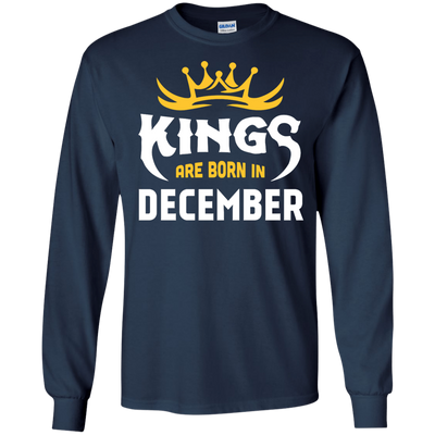 Kings Are Born In December-T-Shirt & Hoodie-Long Sleeve T-Shirt-Navy