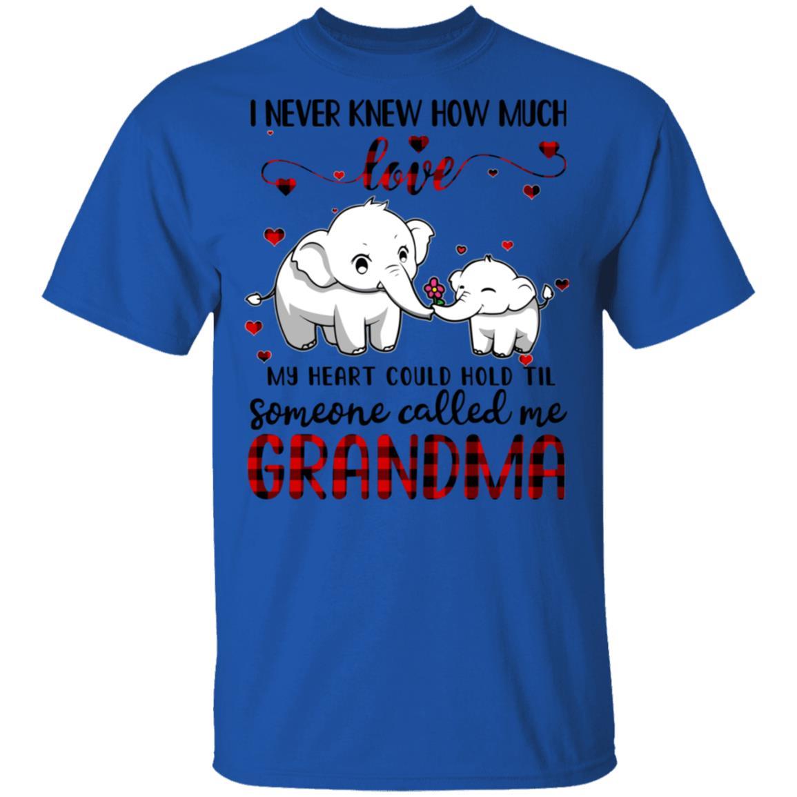 Someone Called Me Grandma Elephant Red Plaid Mother's Day-T-Shirt & Hoodie-Classic T-Shirt-Royal