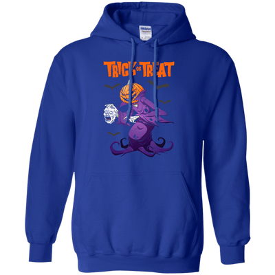 Trick Or Treat Pumpkin Zombie Halloween-T-Shirt & Hoodie-Pullover Hoodie-Royal