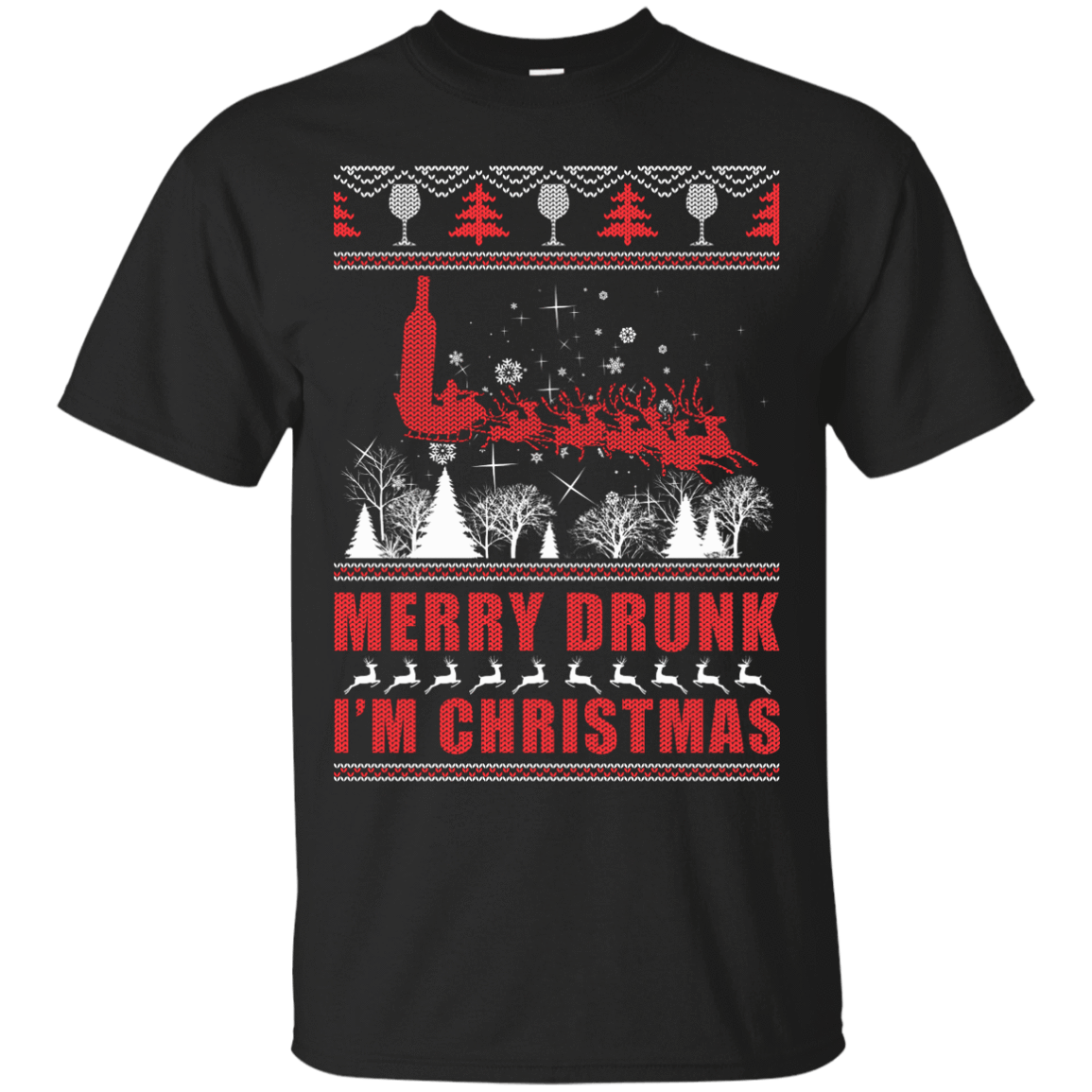 Merry Drunk I'm Christmas-T-Shirt & Hoodie-Classic T-Shirt-Black