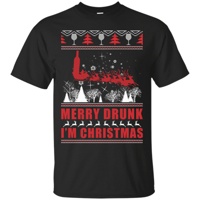 Merry Drunk I'm Christmas-T-Shirt & Hoodie-Classic T-Shirt-Black
