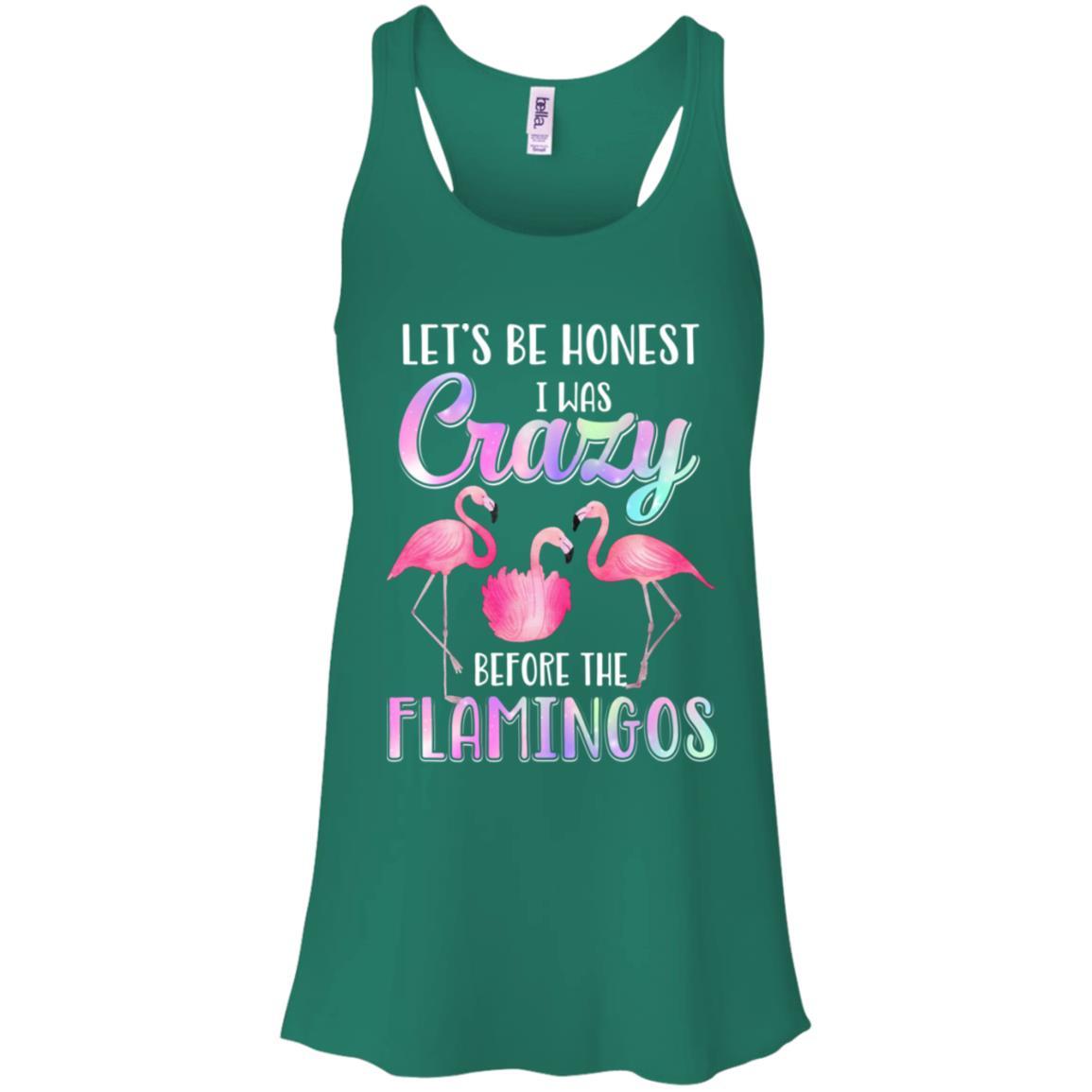 Let's Be Honest I Was Crazy Before The Flamingos-T-Shirt & Tank Top-Women's Flowy Racerback Tank-Kelly Green
