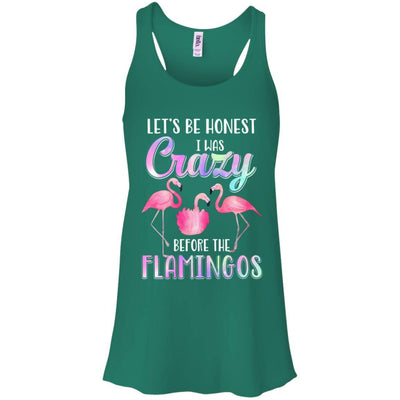 Let's Be Honest I Was Crazy Before The Flamingos-T-Shirt & Tank Top-Women's Flowy Racerback Tank-Kelly Green