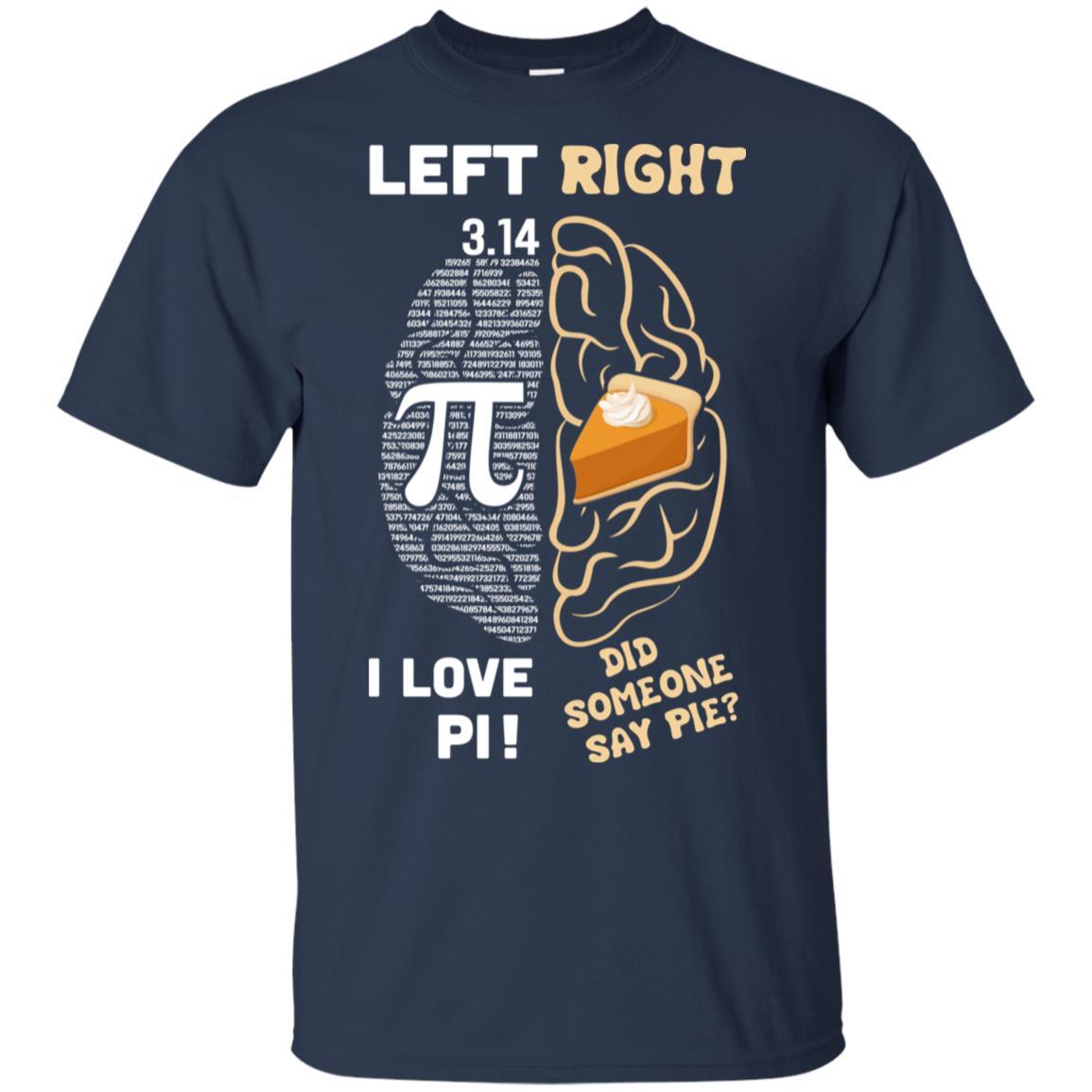 Pi Day Left Vs Right Brain Pie Math Gift-T-Shirt & Hoodie-Classic T-Shirt-Navy