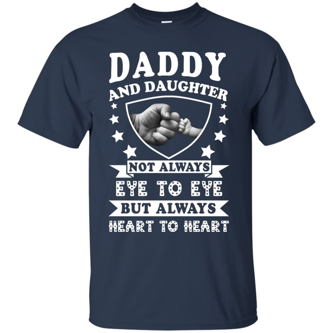 Daddy And Daughter Not Always Eye To Eye-T-Shirt & Hoodie-Youth T-Shirt-Navy
