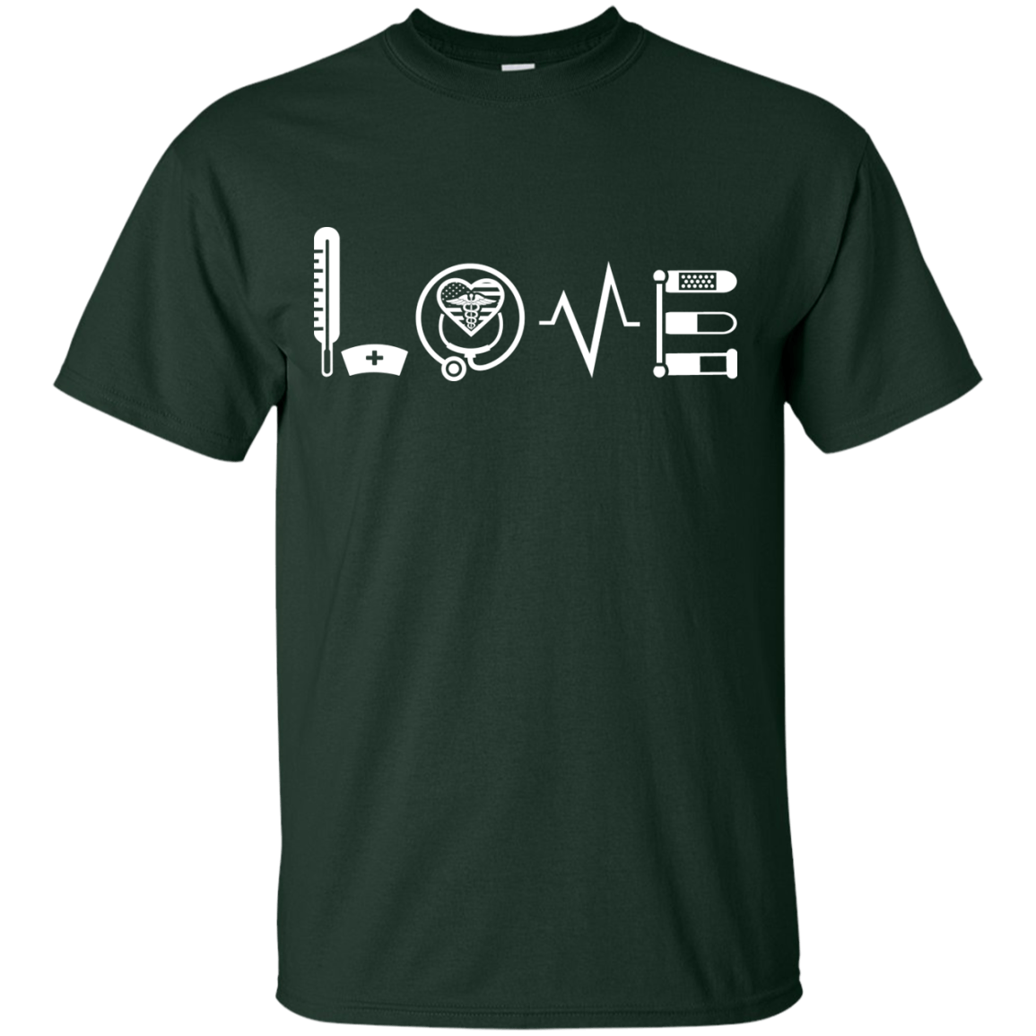 MY LOVE NURSING NURSE-T-Shirt & Hoodie-Classic T-Shirt-Forest Green