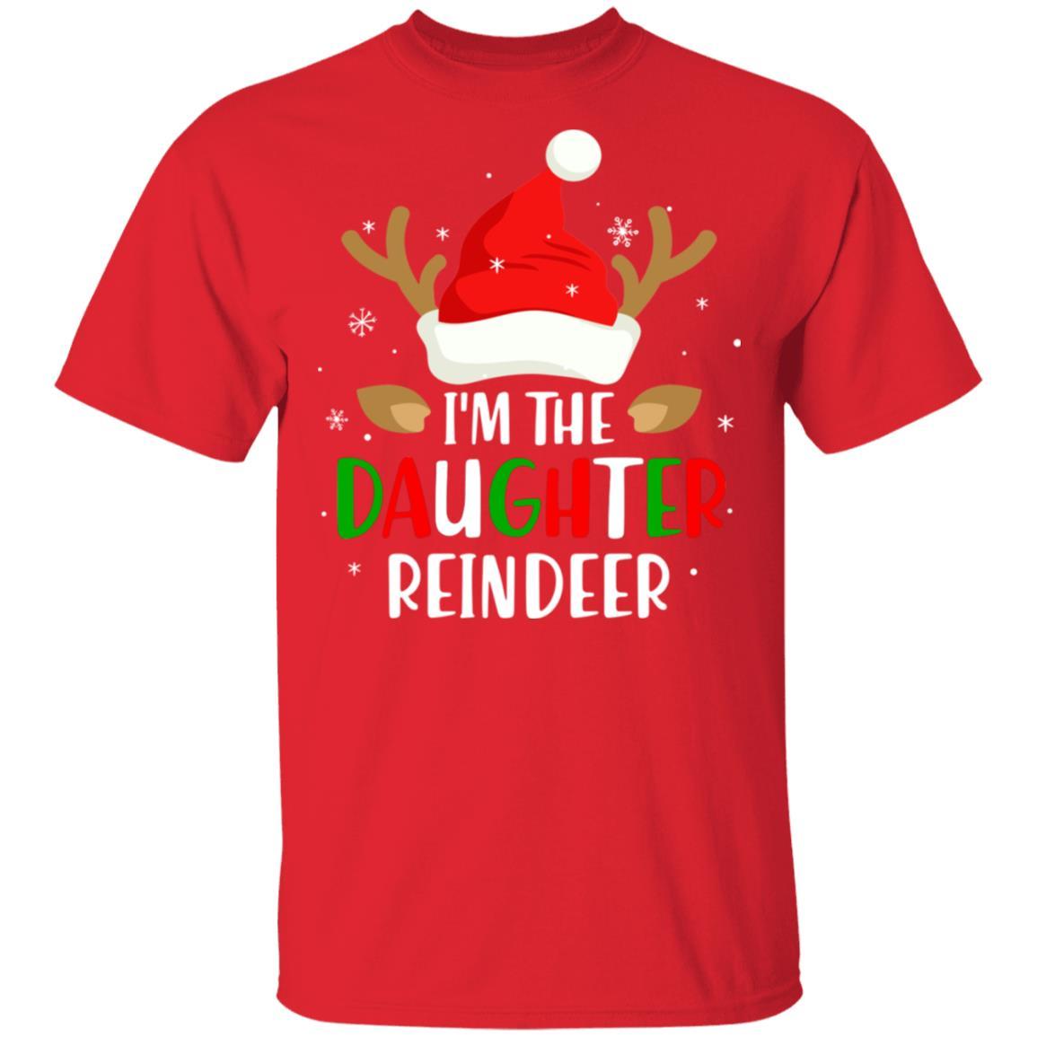 I'm The Daughter Reindeer Matching Family Christmas-T-Shirt & Sweatshirt-Classic T-Shirt-Red