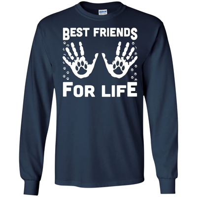Funny Cat Best Friends For Life-T-Shirt & Hoodie-Long Sleeve T-Shirt-Navy