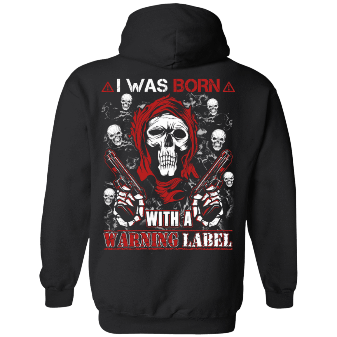 I Was Born With A Warning Label-T-Shirt & Hoodie-Pullover Hoodie-Black