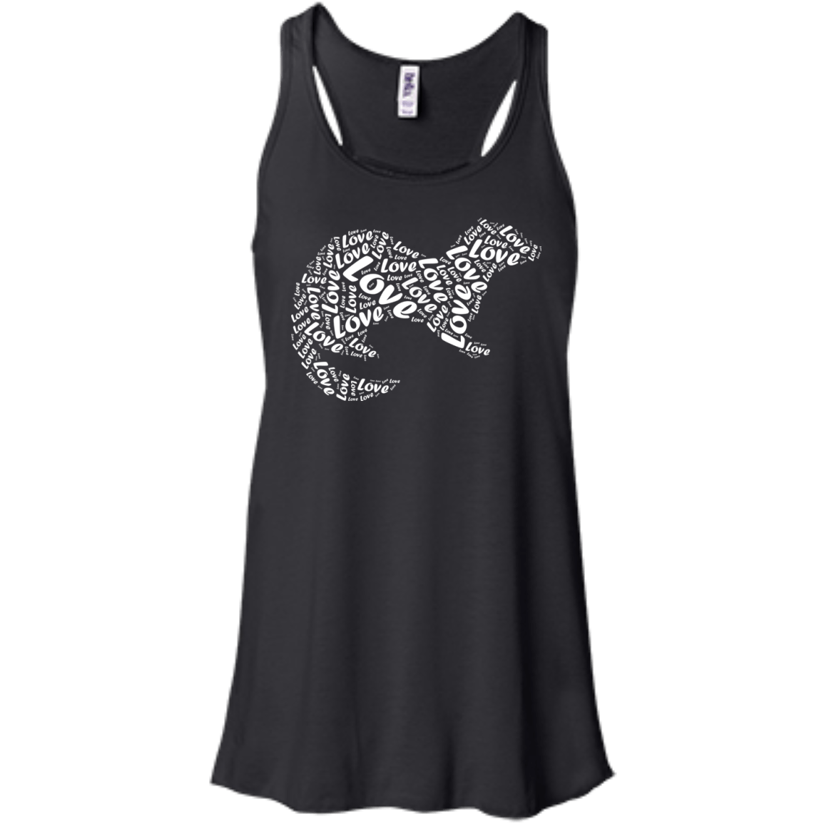 I Love Ferret-T-Shirt & Hoodie-Women's Flowy Racerback Tank-Black