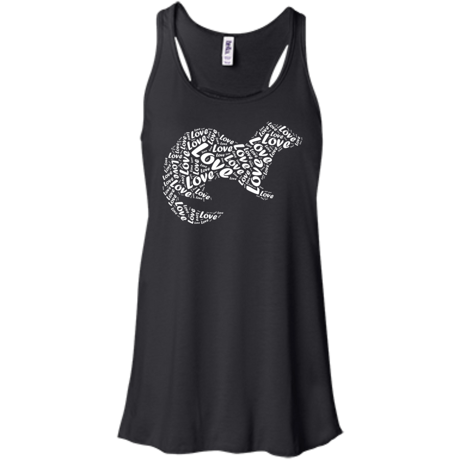 I Love Ferret-T-Shirt & Hoodie-Women's Flowy Racerback Tank-Black