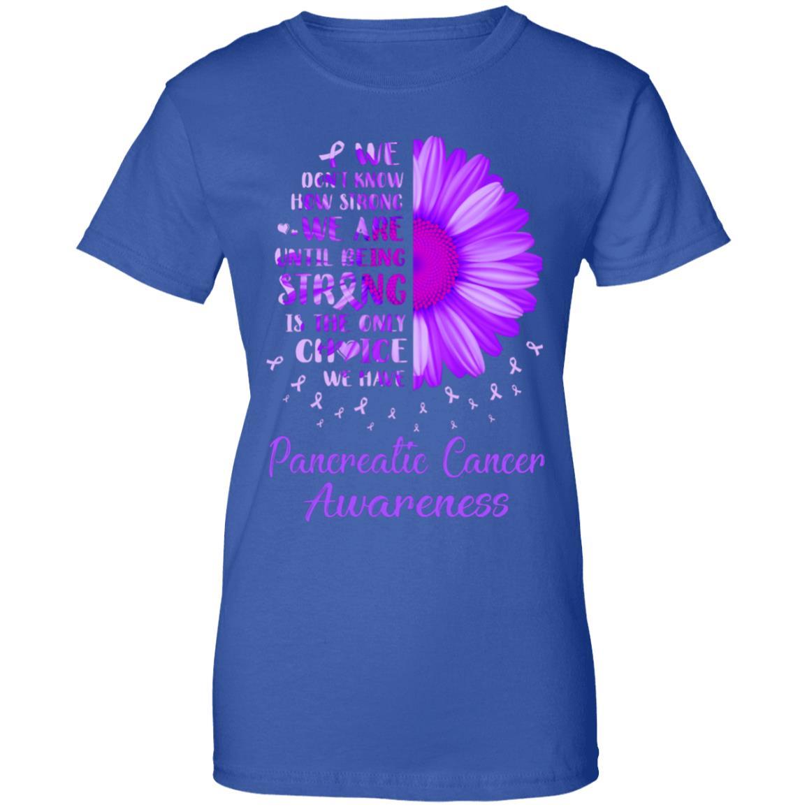 Being Strong Daisy Flower Purple Pancreatic Cancer-T-Shirt & Hoodie-Women's T-Shirt-Royal