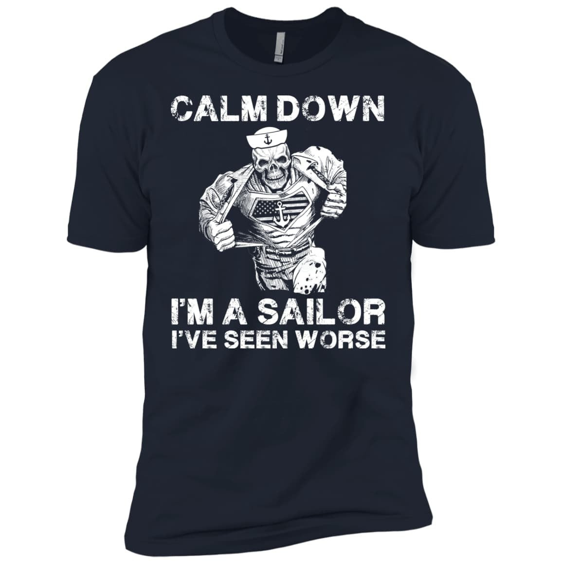 CALM DOWN - IM A SAILOR-T-Shirt & Hoodie-Premium T-Shirt-Midnight Navy