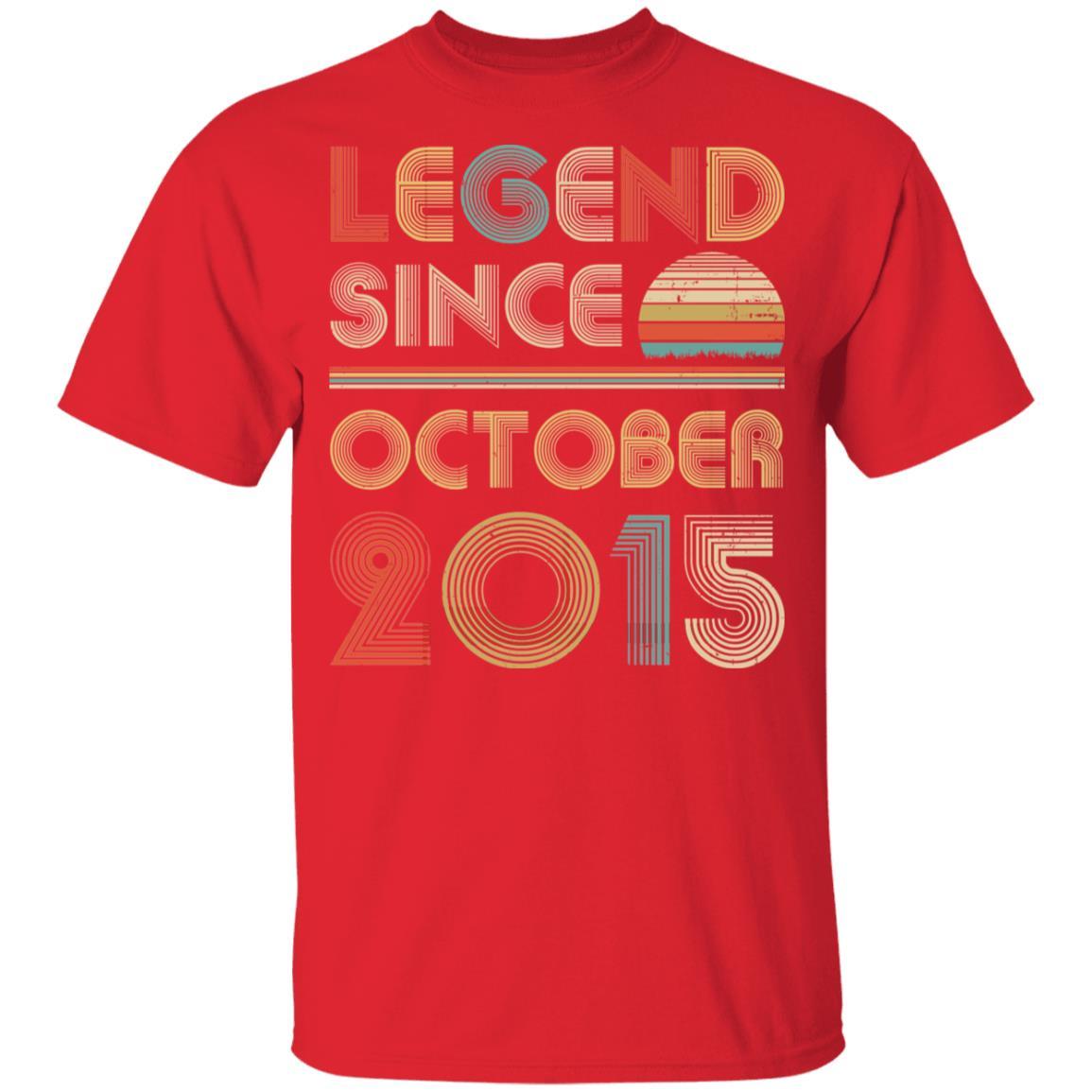 Legend Since October 2015 Vintage 6th Birthday Gifts Youth-Youth Shirt-Youth T-Shirt-Red