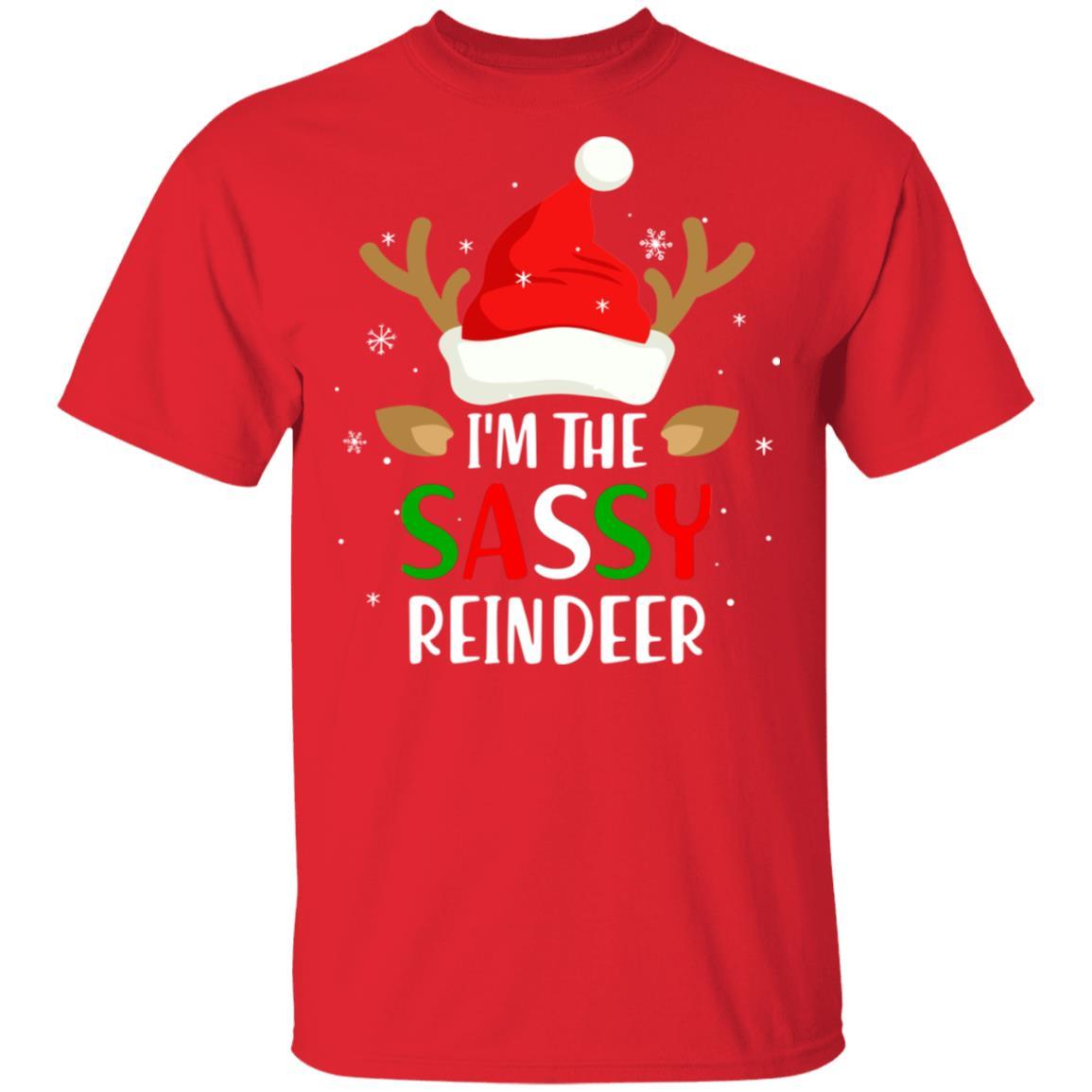 I'm The Sassy Reindeer Matching Family Christmas-T-Shirt & Sweatshirt-Classic T-Shirt-Red
