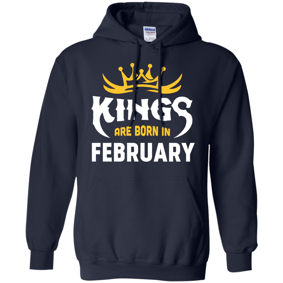 Kings Are Born In February-T-Shirt & Hoodie-Pullover Hoodie-Navy