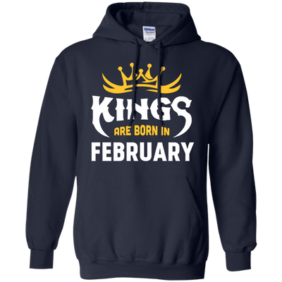 Kings Are Born In February-T-Shirt & Hoodie-Pullover Hoodie-Navy