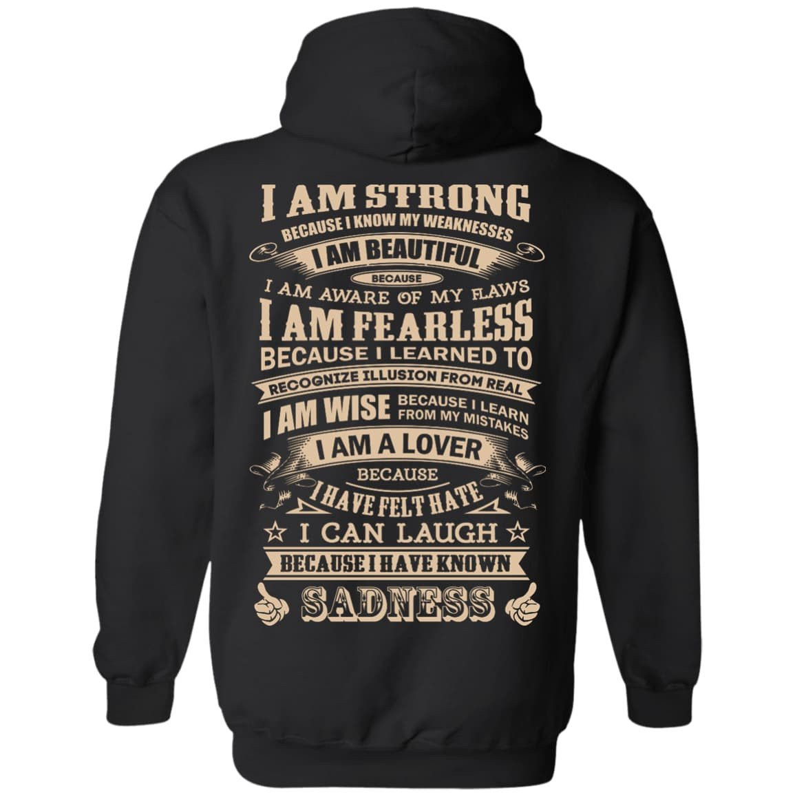 I Am Strong Because I Know My Weakness-T-Shirt & Hoodie-Pullover Hoodie-Black