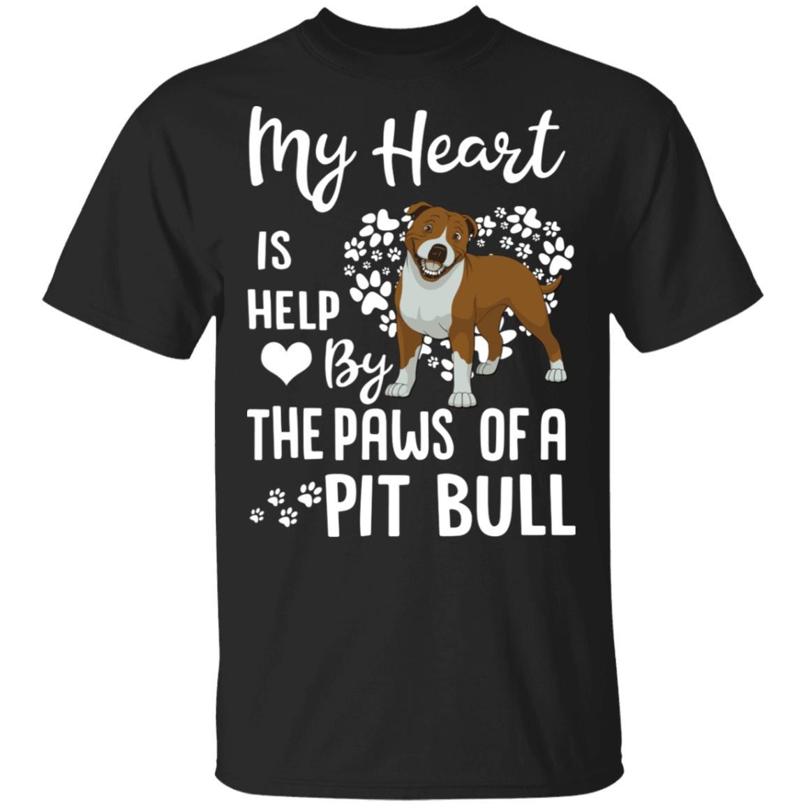 My Heart Is Held By The Paws Of A Pit Bull Lover-T-Shirt & Hoodie-Classic T-Shirt-Black