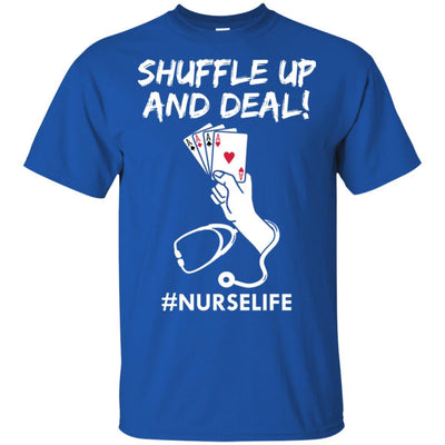 Funny Nurse Playing Cards Shuffle Up And Deal Poker-T-Shirt & Hoodie-Classic T-Shirt-Royal