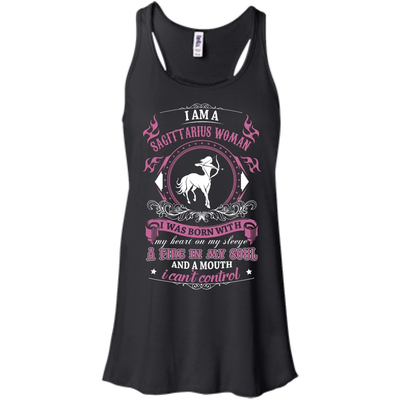I Am A Sagittarius Woman I Was Born With-T-Shirt & Hoodie-Women's Flowy Racerback Tank-Black