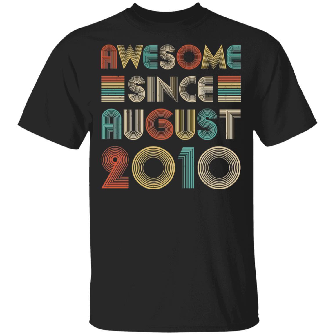 Awesome Since August 2010 Vintage 11th Birthday Gifts Youth-Youth Shirt-Youth T-Shirt-Black