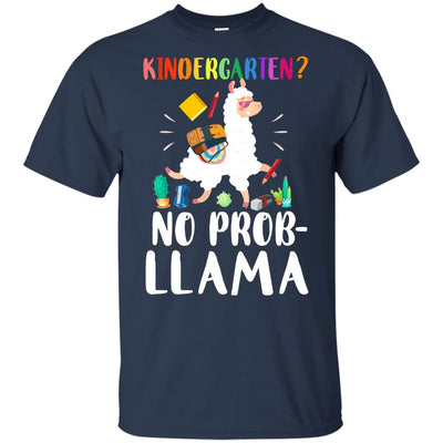 Kindergarten No Prob Llama Funny First Day Of School Youth-Youth Shirt-Youth T-Shirt-Navy
