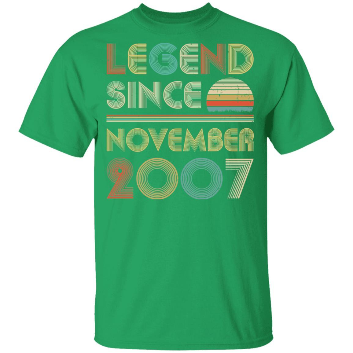 Legend Since November 2007 Vintage 14th Birthday Gifts Youth-Youth Shirt-Youth T-Shirt-Irish Green