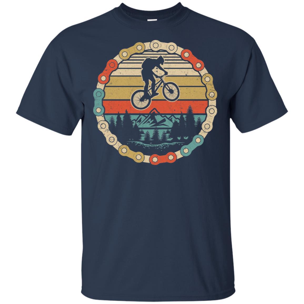Vintage Retro Biking MTB Mountain Bike-T-Shirt & Hoodie-Classic T-Shirt-Navy
