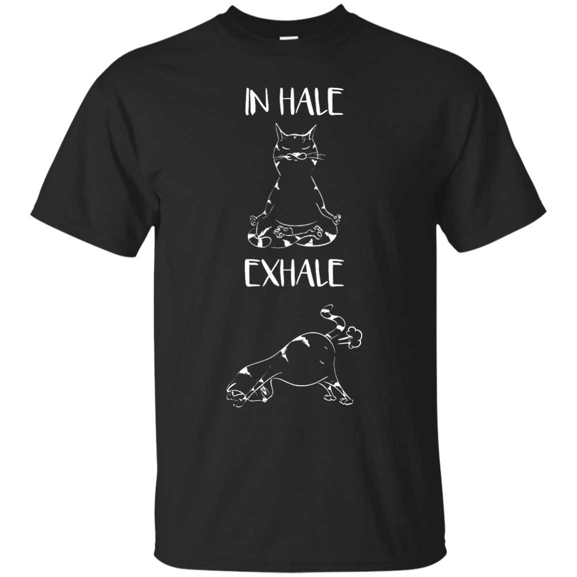 Yoga Cat Inhale Exhale-T-Shirt & Hoodie-Classic T-Shirt-Black
