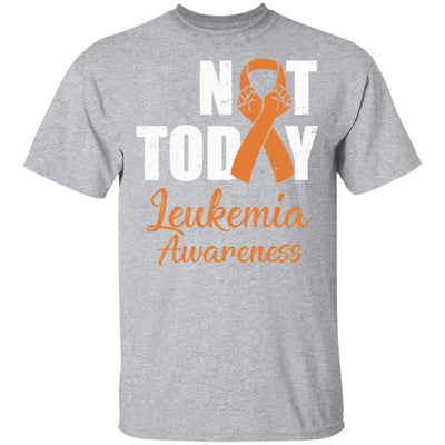 Support Leukemia Awareness Green Ribbon Not Today-T-Shirt & Hoodie-Classic T-Shirt-Sport Grey
