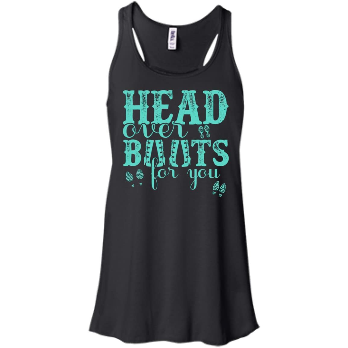 Head Over Boots For You-T-Shirt & Hoodie-Women's Flowy Racerback Tank-Black
