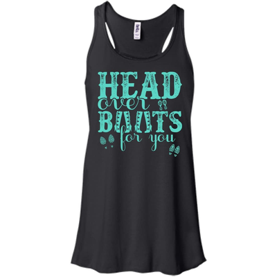 Head Over Boots For You-T-Shirt & Hoodie-Women's Flowy Racerback Tank-Black
