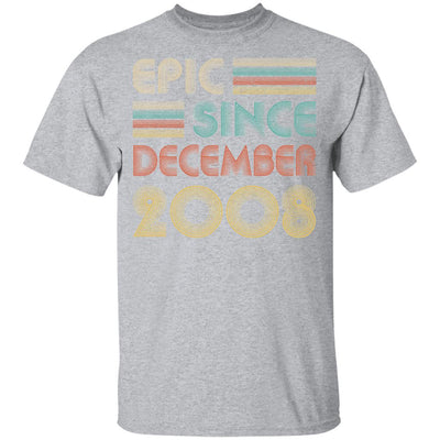 Epic Since December 2008 Vintage 13th Birthday Gifts Youth-Youth Shirt-Youth T-Shirt-Sport Grey