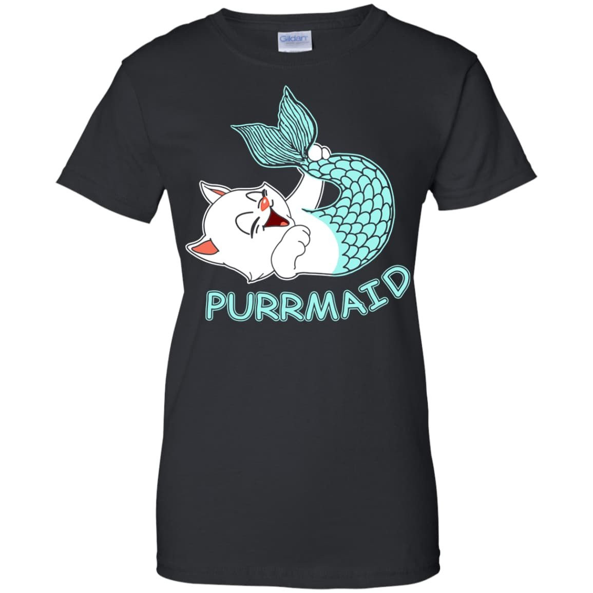 Funny Purrmaid Cat Mermaid-T-Shirt & Hoodie-Women's T-Shirt-Black