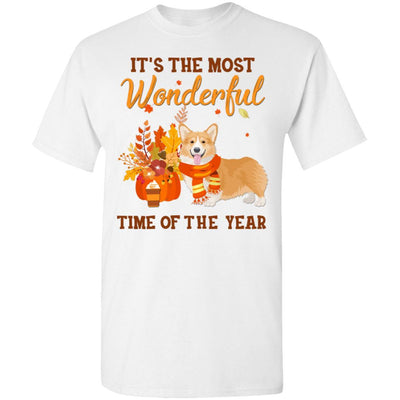 Corgi Autumn It's The Most Wonderful Time Of The Year-T-Shirt & Hoodie-Classic T-Shirt-White