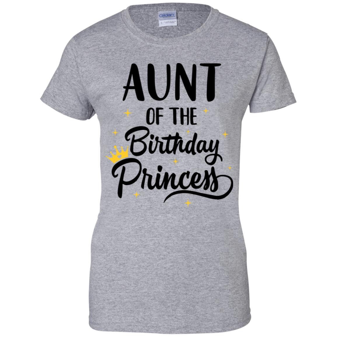 Aunt Of The Birthday Princess Matching Family Party-T-Shirt & Hoodie-Women's T-Shirt-Sport Grey