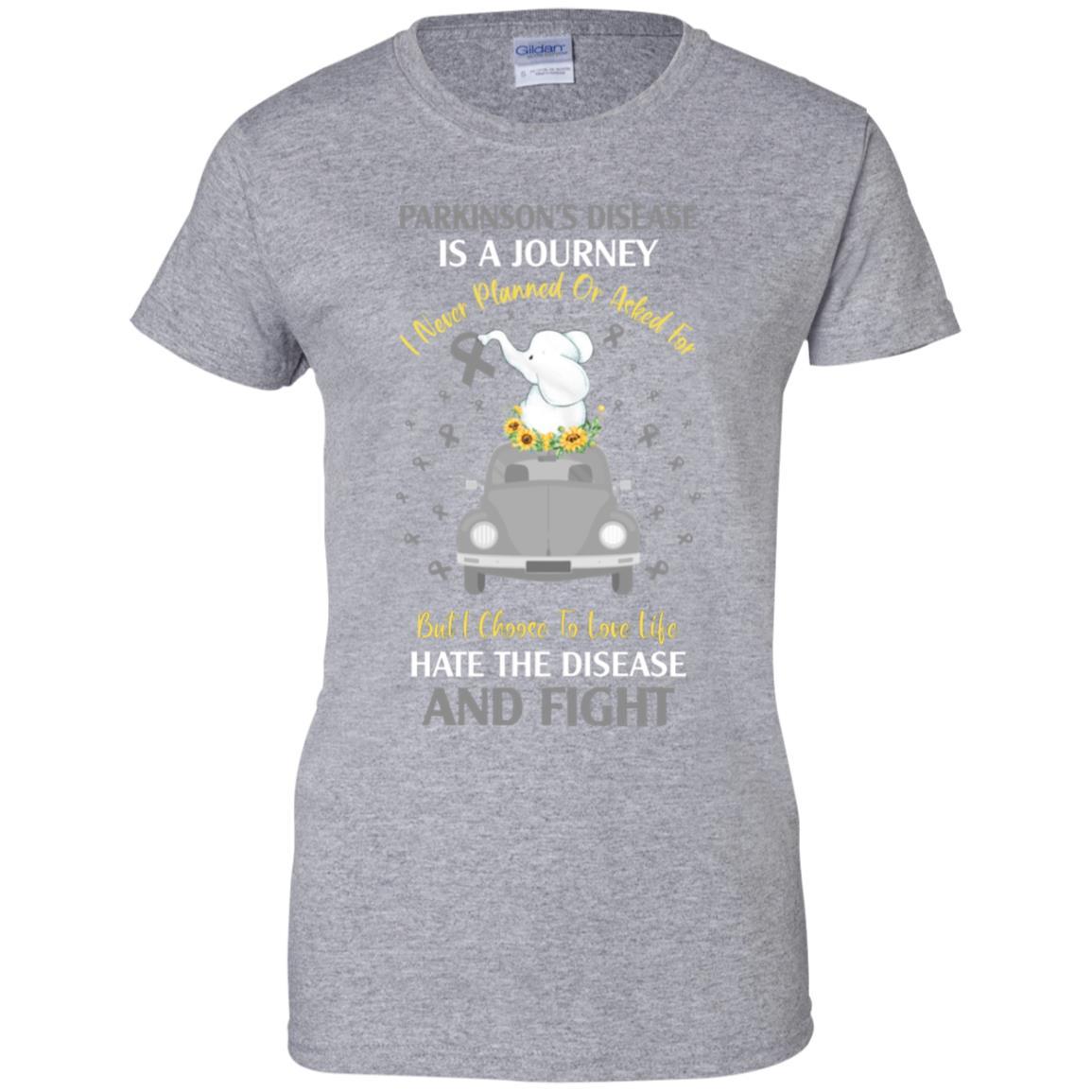Parkinson's Disease Awareness Is A Journey-T-Shirt & Hoodie-Women's T-Shirt-Sport Grey