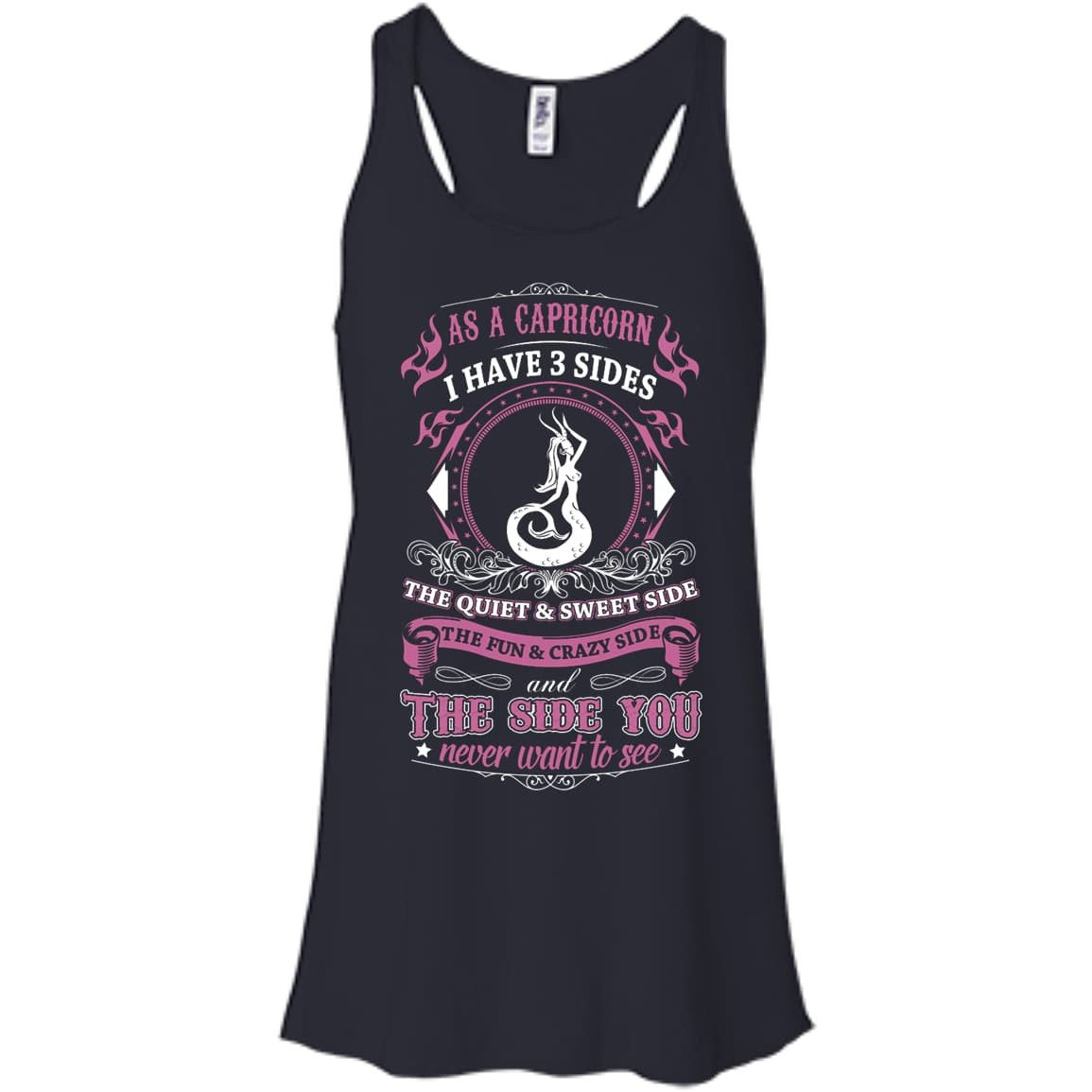 As A Capricorn I Have 3 Sides-T-Shirt & Hoodie-Women's Flowy Racerback Tank-Midnight