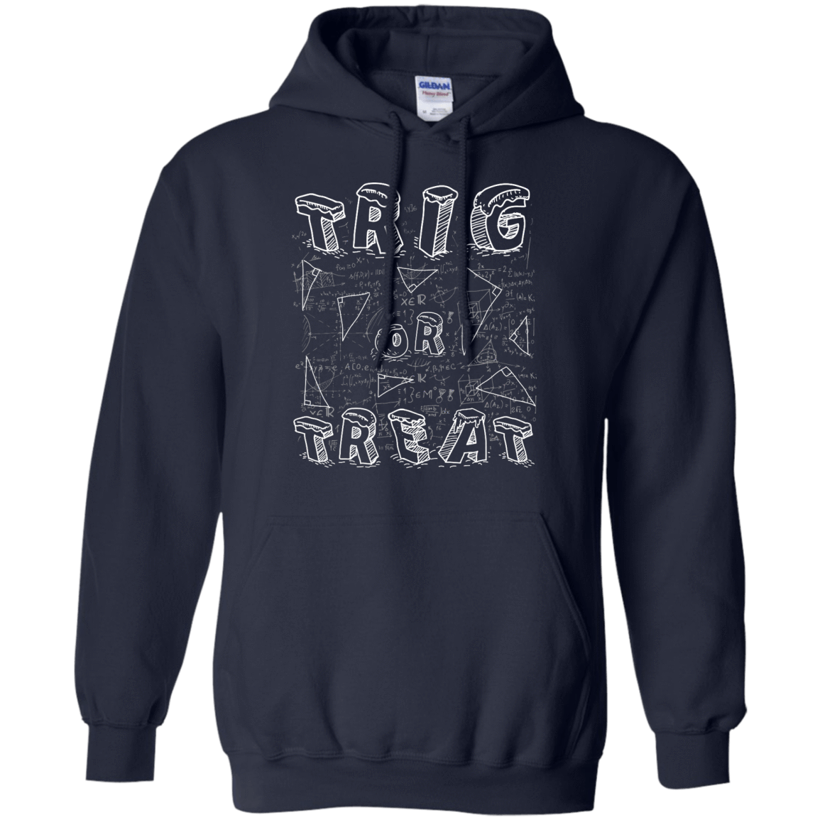 Trig Or Treat Math-T-Shirt & Hoodie-Pullover Hoodie-Navy