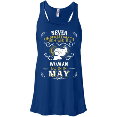 A Woman Born In MAY-T-Shirt & Hoodie-Women's Flowy Racerback Tank-True Royal