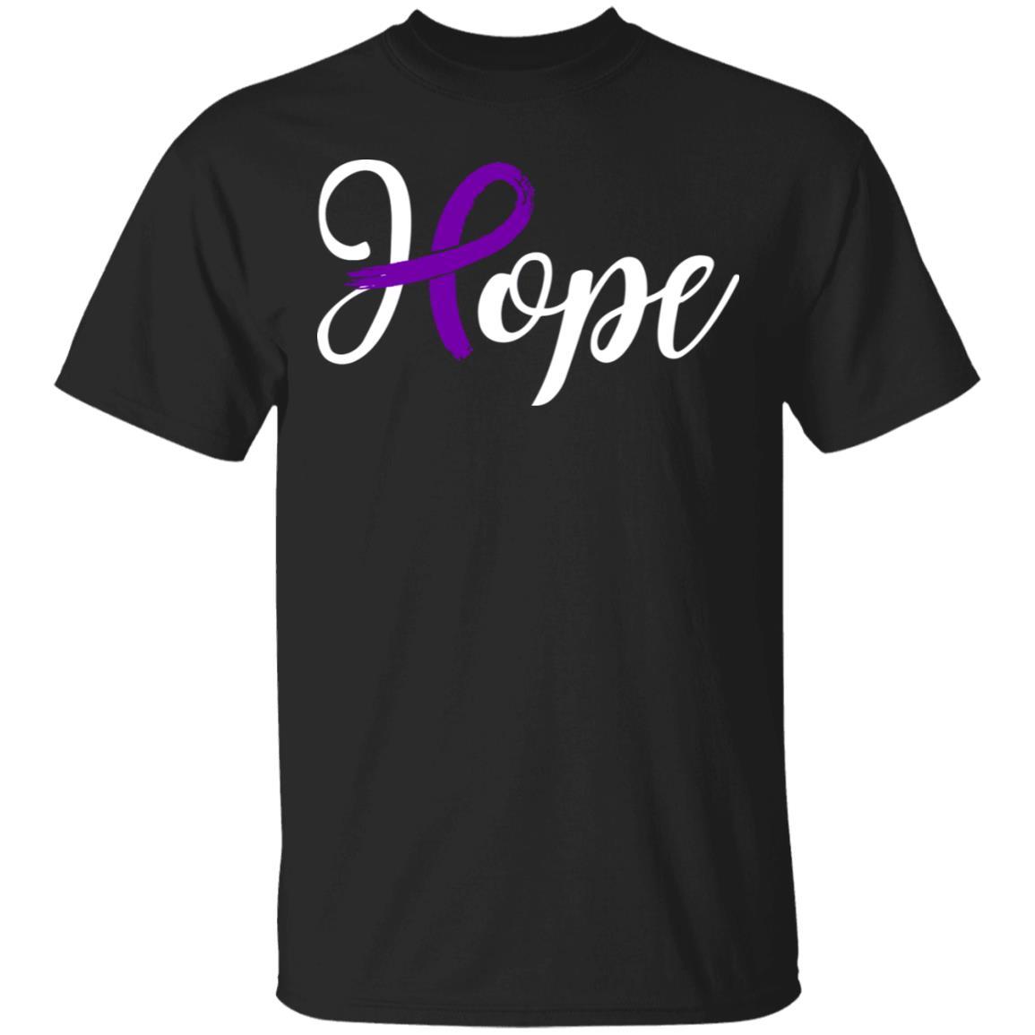 Alzheimer's Lupus Awareness Purple Ribbon Hope-T-Shirt & Hoodie-Classic T-Shirt-Black