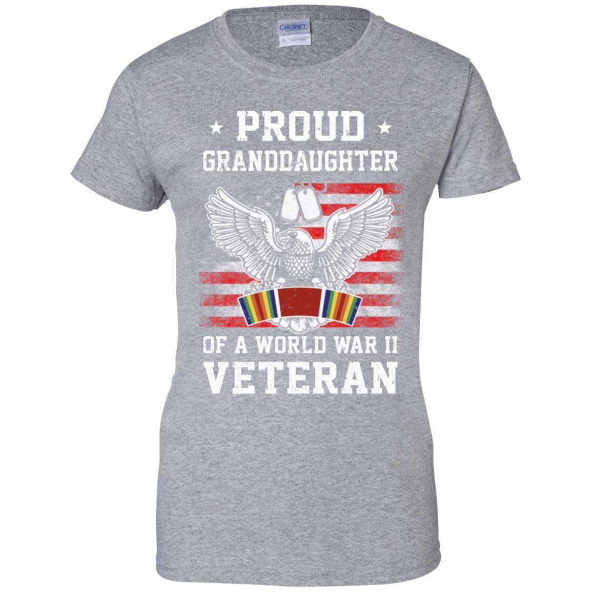 Proud Granddaughter Of World War 2 Veteran Patriotic-T-Shirt & Hoodie-Women's T-Shirt-Sport Grey
