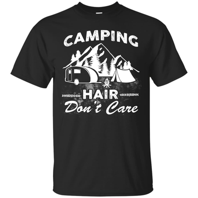 Camping Hair Don't Care-T-Shirt & Hoodie-Classic T-Shirt-Black